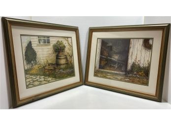 Beautiful Pair Of Framed & Double Matted Art Prints By Michael Humphries - 'Old Faithful' & 'Springtime'