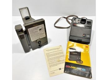 Vintage Polaroid Portrait Land Camera Big Shot & Kodak Colorburst 50 Instant Camera