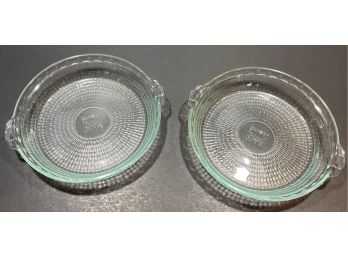 Vintage Pyrex Clear 10' Pie Dishes - Made In The U.S.A.