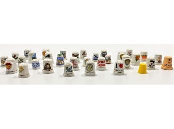 (Lot #9) Of Miscellaneous Vintage Porcelain Thimbles - Countries, Flowers, Etc