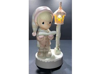 Vintage Precious Moments 'O Come All Ye Faithful' Large Musical Moving Light Up Christmas Figurine