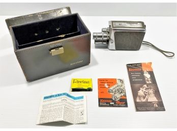 Vintage Keystone 8mm Movie Camera With Case And Accessories