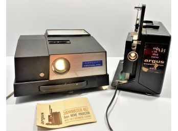 Vintage Argus Showmaster 8mm Movie Projector With Air Equipt Festival 230 Slide Projector