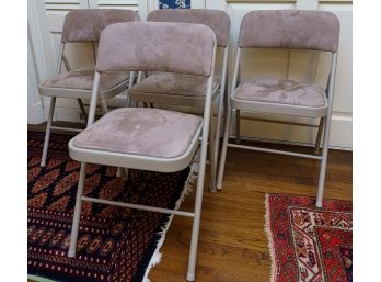 Four Folding Padded Chairs For Card Table. New.