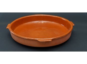 Spanish Terra Cotta Cazuela 15 Inch Baking Dish, 3 Inches Deep, Lead Free.