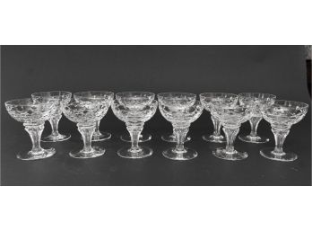 12 Royal Leerdam Netherlands Regal Cut Crystal Champagne/sherbet Glasses