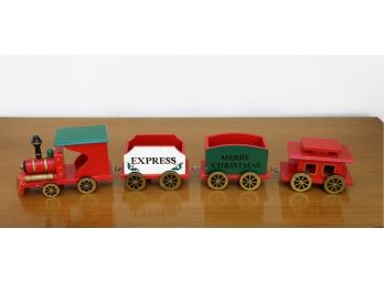 Wooden Train Set, Length 24 Inches.