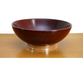 Wooden Salad Bowl W Gorham Sterling Base