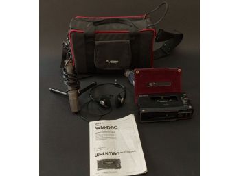 Vintage Walkman WM-D6C. Includes Sony ECM-959A Microphone, Sony Earphones MDR-51 And Instruction Booklet