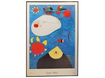 Joan Miro Print In Black Metal Frame, 27  Inches By 40 Inches.