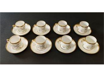 8 Spode Demitasse Or Pot De Crme Cups And Saucers, Chatham Pattern, Y5280.