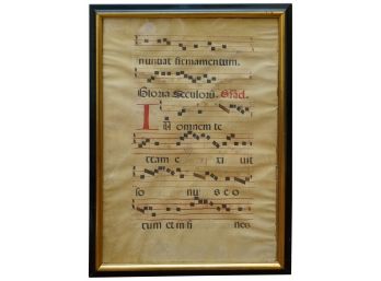 Gregorian Chant, Framed In Black And Gold Wooden Frame, 14  X 19  Inches