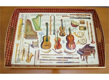 Vintage Instruments De Musique Serving Tray, 12 X 20