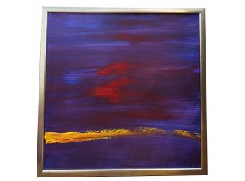 Painting By Spanish Artist Xavier Barreyat, 25  X 25  Inches, Silver Wooden Frame.