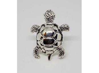 Large Sterling Silver Turtle Ring