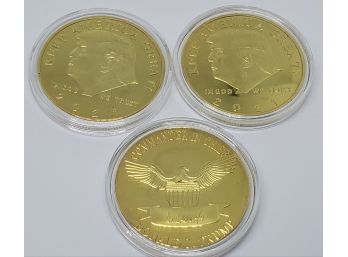 Lot Of 3 New Uncirculalated 2021 Donald Trump Presidential Coins