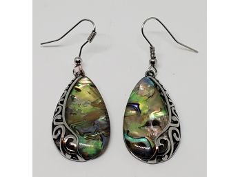 Pretty Abalone Shell Earrings In Stainless