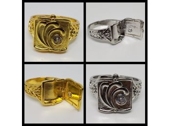 Really Awesome Pair Of Secret Compartment Rings