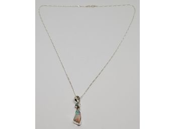 Stunning Ethiopian Opal Pendant Necklace In Sterling