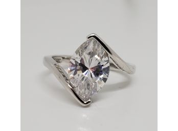Premium Cubic Zirconia Ring In Sterling Silver