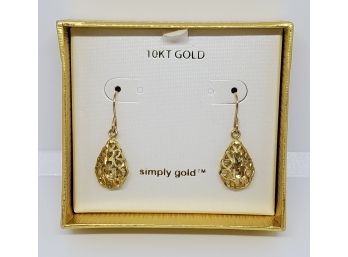 Beautiful Drop Earrings In 10k Gold