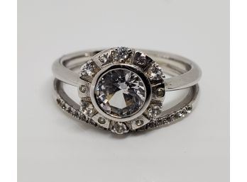 Lab Created White Sapphire In Sterling Silver Ring