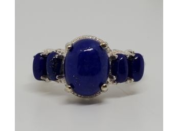 Stunning Blue Lapis Ring In Sterling Silver