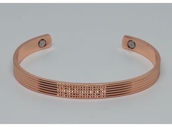 Really Pretty Magnetic Rose Tone Cuff Bracelet