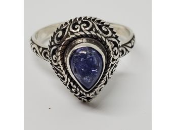 Bali Tanzanite Ring In Sterling Silver