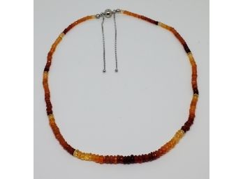 Jalisco Fire Opal Bolo Necklace In Sterling