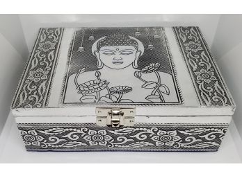 Aluminum Oxidized Buddha Embossed Jewelry Storage Box