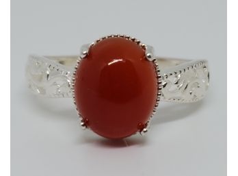 Awesome Red Onyx Ring In Sterling
