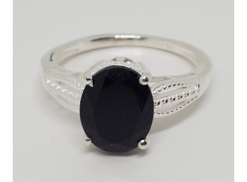 Australian Black Tourmaline Ring In Sterling
