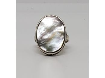 Bali Mother Of Pearl Ring In Sterling Silver