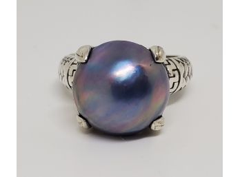 Bali Mabe Pearl Ring In Sterling Silver