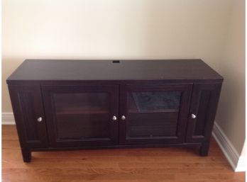 Black Entertainment Center With Glass Doors (G)