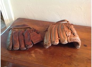 Two Spaulding Catcher's Mitts