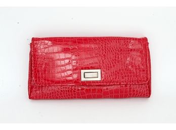 White House Black Market Red Faux Skin Clutch