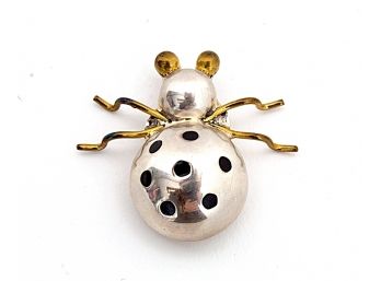 Fantastic Vintage Taxco Sterling Silver Spider Pin, .595 Troy Ounces