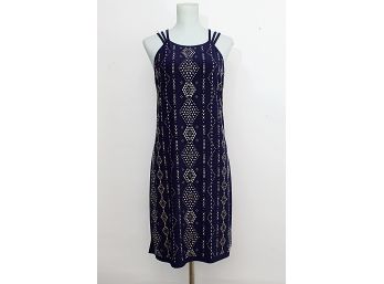 White House Black Market Navy Studded Dress, Size Large