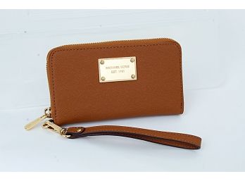 Michael Kors Brown Leather Zip Wallet