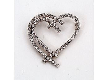 Sterling Silver Open Heart CZ Pendant