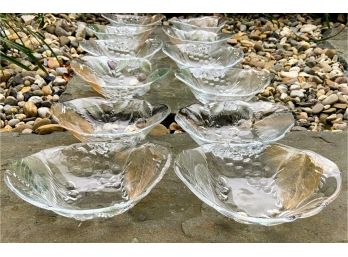 Set Of 8 Glass Bowls W Painted Accents