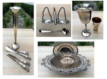 Mixed Sterling And Silver Plate Grouping