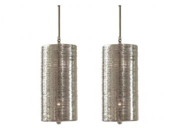 Pair Of Global Views Coil Pendant Lights (Retail For $1,075 Each!)