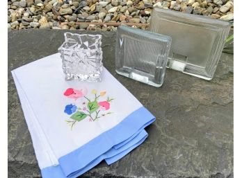 Sweet Guest Towels And Glass Grouping