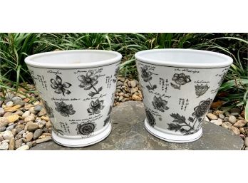 Pair Of B&W Cachepots