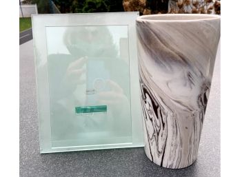 Vase And Heavy Glass Frame