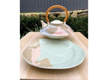 Bottman Design Fish Plate And Tea Pot