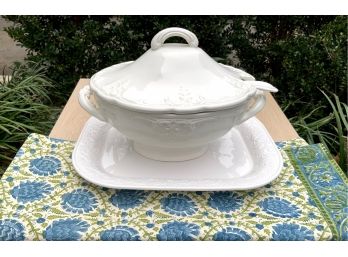 Pottery Barn Runner, Platter, And Tureen